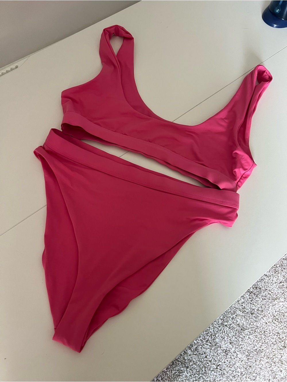 Dippin’ Daisy’s Hot Pink Bikini Set Medium Scoop Neck Barbiecore Swim